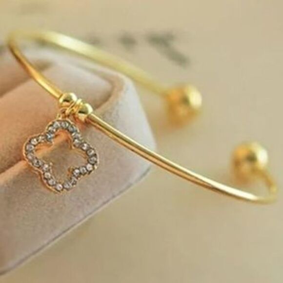 NEW!! 9k Gold Filled CZ Bracelet Cuff - Picture 4 of 4